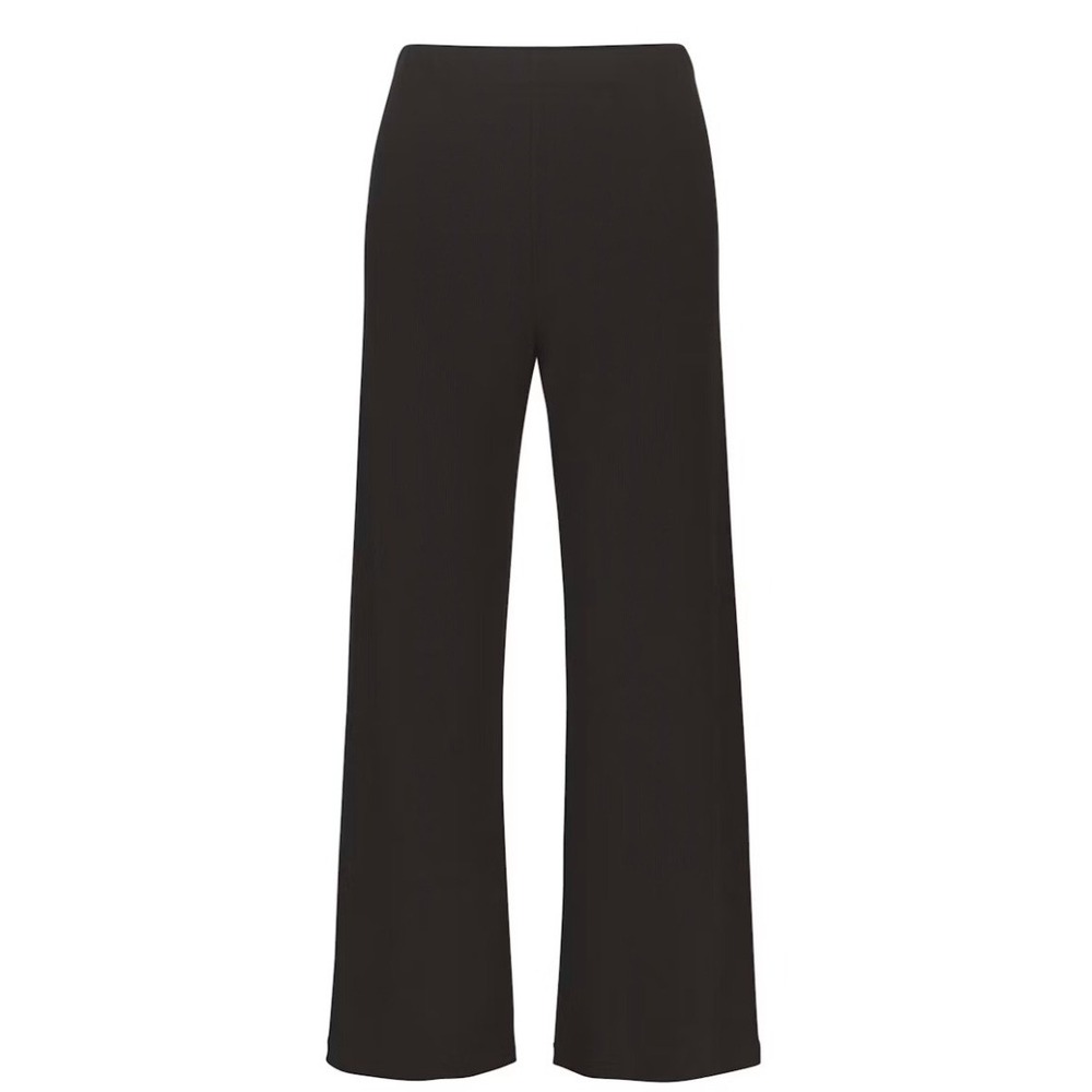 SKIMS Soft Lounge Sleep Pants Onyx Black XS Ribbed Wide Leg